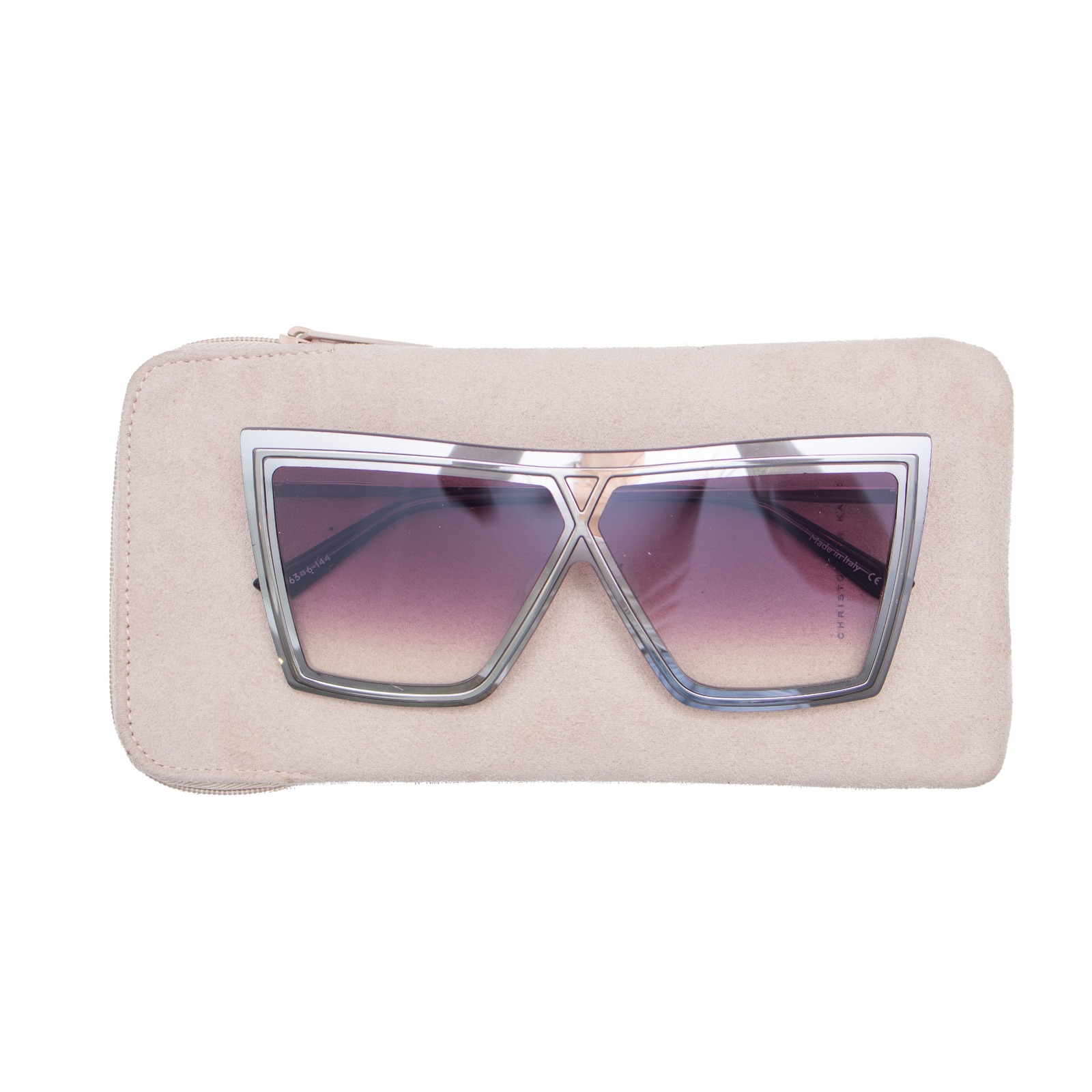 Christian Roth Ventriloquist Crs-00059 Vintage Shield Sunglasses Purple Gradient